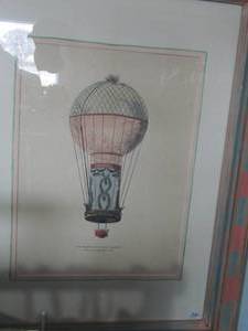 lot 334 image: Framed print of Aero-Mongolfiere de Pilatre Derozier ( 16 juin 1785) by Gafiche Tasgotti  PRINTED IN ITALY
