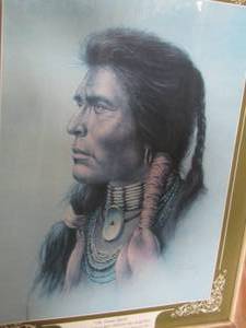 lot 335 image: OH GREAT SPIRIT Indian art  FRAMED