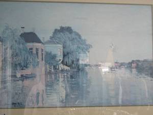 lot 339 image: framed art overlook of the lake