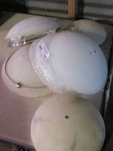 lot 159 image: glass fixtures for light bulbs