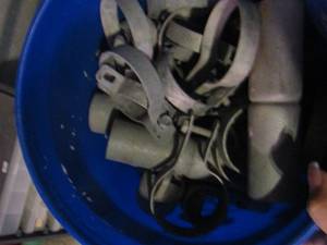 lot 161 image: CHAIN LINK FENCE HARDWARE -  TOP RAIL BRACKETS & CORNER BRACKETS circle brackets