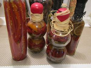 lot 70 image: DECORATIVE VEGETABLE BOTTLES & JARS