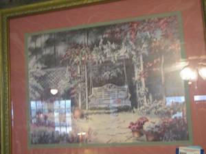 lot 180 image: framed floral art by joy Evans