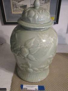 lot 54 image: Canister with lid with fruit dcor by Maitland - smith ltd.