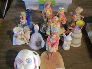 lot 381 image: bells, mini figurines boy and girl