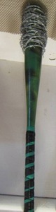 lot 425 image: GREEN BASEBALL BAT WRAPED WITH BARBED WIRE - PROP FROM WALING DEAD ( PER OWNERS)