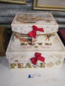 lot 438 image: 2 large reusable gift boxes