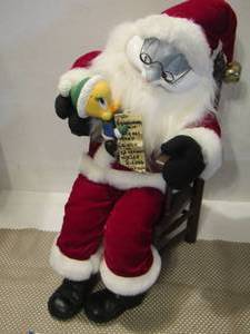 lot 20 image: Bugs bunny Santa sitting in a rocker holding tweety 17 HT