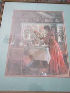 lot 399 image: 28 x 24 mother and child in a vintage kitchen