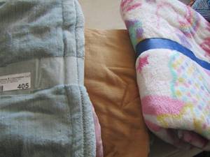 lot 405 image: various baby blankets and receiving blankets