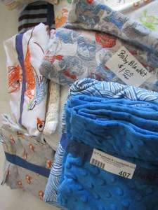 lot 407 image: baby crib sheets and blankets