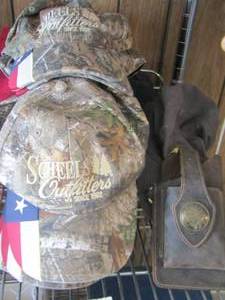 lot 489 image: mens camo caps and leather western phone holder