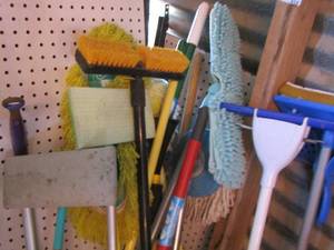 lot 458 image: brooms, mops