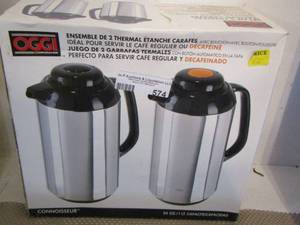 lot 574 image: OGGI qty 2 thermal coffee pots