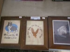 lot 575 image: qty 3 framed art
