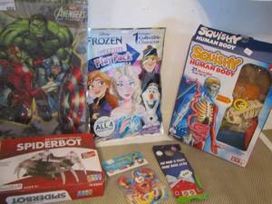 lot 582 image: Squishy Human Body, Frozen play pack,  Spiderbot and more