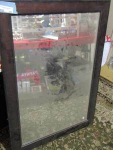 lot 590 image: framed wall mirror size unknown