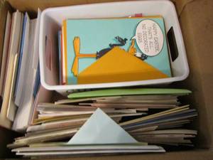 lot 631 image: small tub of cards holiday birthday well wishes and more