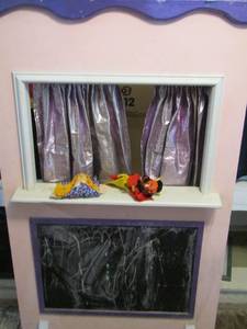 lot 641 image: Puppet  THEATER  with various hand puppets  - THIS IS REALLY COOL
