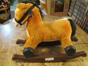 lot 671 image: Padded rocking horse