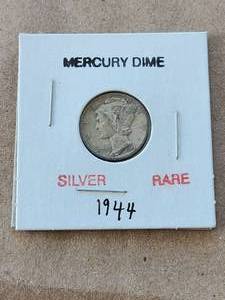 lot 91 image: 1944 Mercury Dime - silver - rare