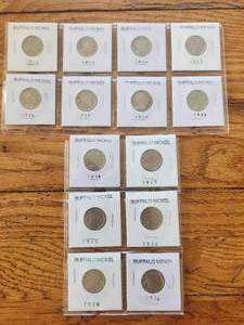 lot 106 image: Selection of Buffalo Nickels