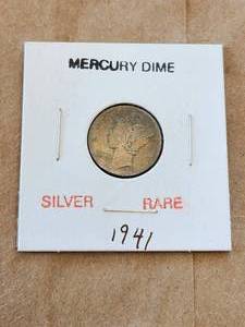 lot 19 image: 1941 Mercury Dime - silver - rare