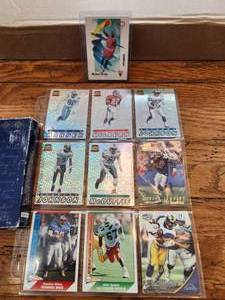 lot 125 image: Selection of football cards and Michael Jordan card