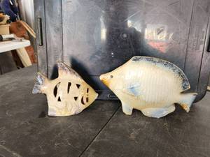 lot 170 image: Pair of decorative ceramic fish