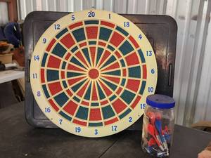 lot 180 image: Soft tip dart board and darts