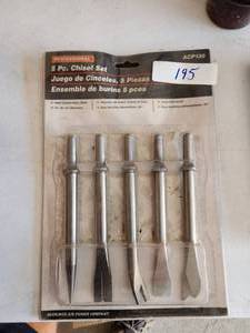 lot 195 image: DeVilbiss 5-piece air chisel set