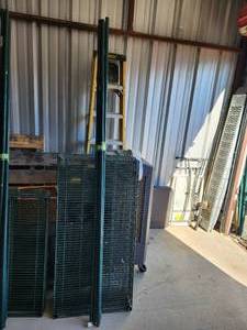 lot 245 image: Green metal 5 shelf unit - Metro - 24 inch deep by 48 inch wide by 86 inch tall