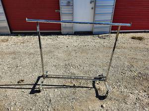 lot 243 image: Large metal adjustable clothes rack