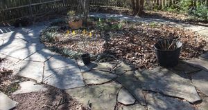 lot 16 image: Flagstone Rock Walkway Approx 3.5 ft at smallest point 7.5ft at largest point buyer responsible for removal of Flagstone MUST TAKE ALL