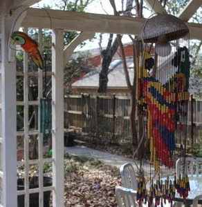 lot 50 image: Hanging Bird Windchime and Light