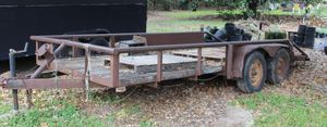 lot 20 image: 16 ft Flat Bed Trailer with Clear Title