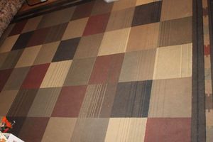 lot 17 image: Square Patterned Multi Color Area Rug