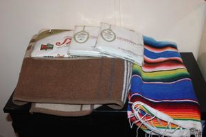 lot 95 image: Twin Sheets and Throw Blankets