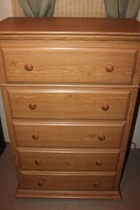 lot 105 image: Five Drawer Dresser