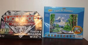lot 114 image: Paint by number and monopoly game
