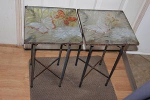 lot 163 image: Two Small Decorative Butterfly Accent Tables