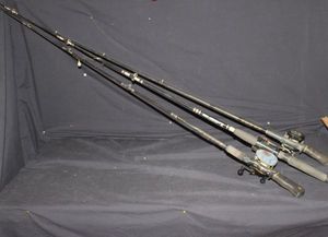 lot 172 image: Fishing Poles and Reels Ambassador Ultra Abu Sweeden, AG100 Graphite Magforce,AO19 II