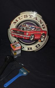 lot 188 image: Mustang Sign, Ice Scrapers and More