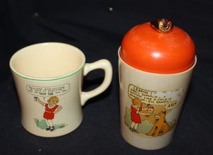 lot 196 image: Orphan Annie Cup, Tumbler, and Ring
