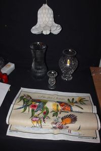 lot 205 image: Vintage Tapestry and Crystal Vases