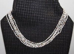lot 267 image: 14kt gold rice pearl multi strand necklace