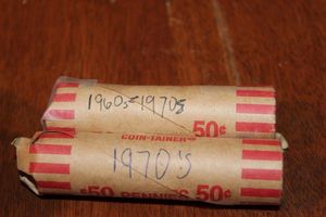 lot 234 image: Two Rolls of Pennies 1960-1970 and 1970