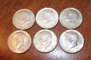 lot 254 image: Coins Six Kennedy Half Dollars, Three from 1968  1 1965, 1967, and 1966