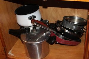 lot 271 image: Pots and Pans, Large Variety including a Pressure Cooker