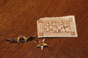 lot 307 image: Masonic Pins Stamped 10K and Rare Stamp